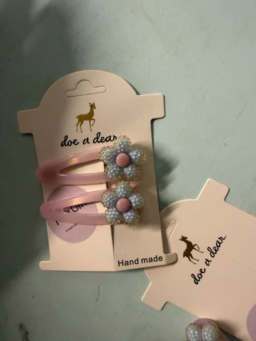 Clip barrettes flower from DOE a deer brand 4 new in package